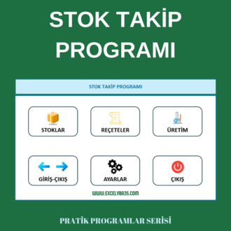 Excel Stok Takip Programı | Üretim Takip Programı | Depo Takip Programı | Mrp Programı