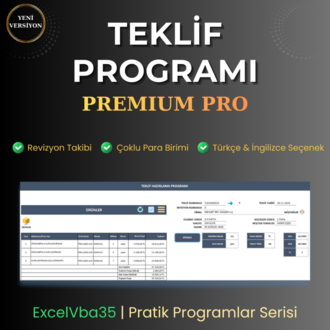 Teklif Hazırlama Programı Premium Pro