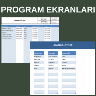 Demirbaş – Envanter Takip Programı | Excel Amortisman & Zimmet Takibi | Dashboard Raporlama