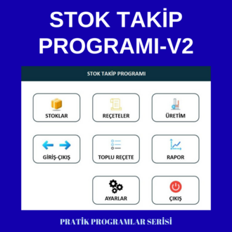 Excel Stok Takip Programı | Üretim Takip Programı | Depo Takip Programı Versiyon-2