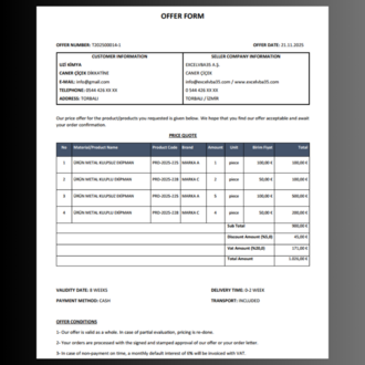 Teklif Hazırlama Programı Premium Pro
