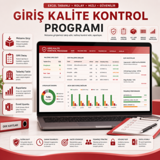 Excel Giriş Kalite Kontrol Programı | Malzeme, Tedarikçi ve Uygunsuzluk Takibi