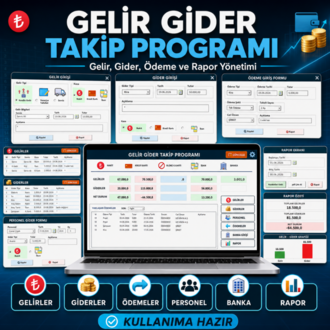 Gelir Gider Takip Programı | Ödeme, Personel, Banka ve Rapor Yönetimi