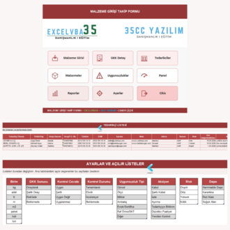 Excel Giriş Kalite Kontrol Programı | Malzeme, Tedarikçi ve Uygunsuzluk Takibi