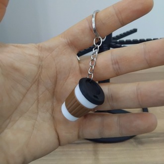 Kahve bardağı anahtarlık - çanta süsü