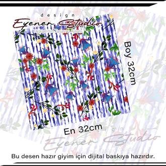 Dijital çiçekler ve bahçe desen tasarımı