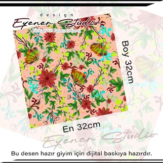 Dijital çiçekler ve bahçe desen tasarımı