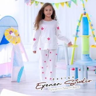 Düzensiz Raportlu Yıldız Metraj Pijama Deseni