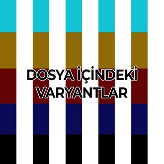 5 cm Siyah 5 cm Beyaz Çizgi desen ve 5 Varyant Dahil