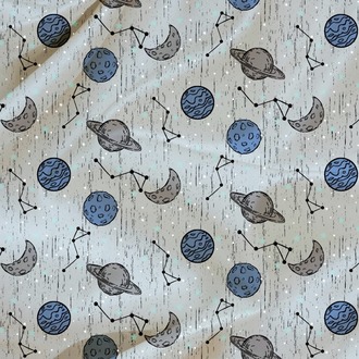 Uzay Teması Yağmur Dokulu Pijama Desen Tasarımı