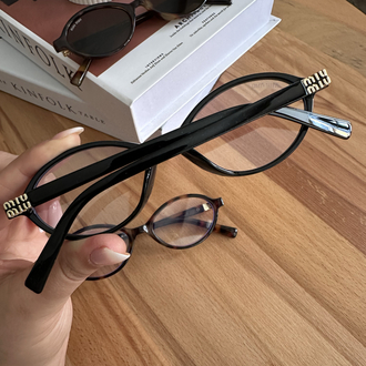 Miu Miu Oval Siyah Mavi Işık Filtreli Gözlük E01S04RA