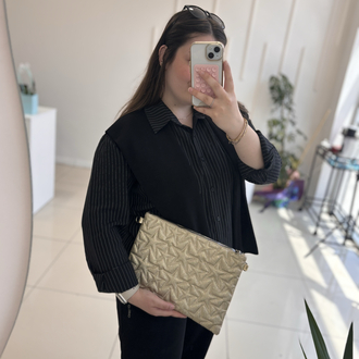 Tablet boy gold clutch