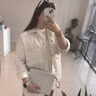 İpeky*l clutch krem kahve 