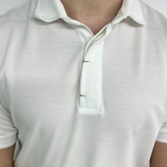 Erkek Beyaz Detaylı Polo T-Shirt