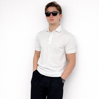 Erkek Beyaz Detaylı Polo T-Shirt