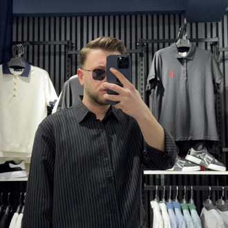 Oversize siyah çizgili gömlek