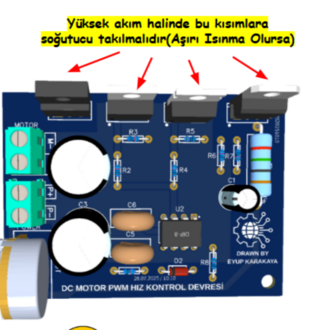 9-60V 20A PWM DC  Motor Hız Kontrol Modülü