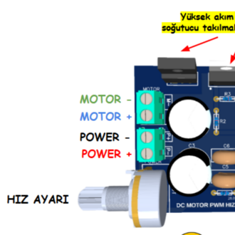 9-60V 20A PWM DC  Motor Hız Kontrol Modülü