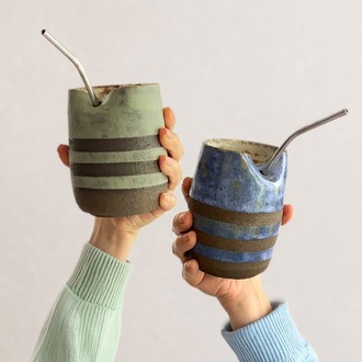 Pipetli Stoneware Bardak