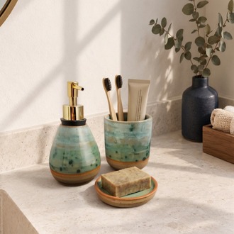 3'lü Stoneware Banyo Seti