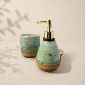 3'lü Stoneware Banyo Seti