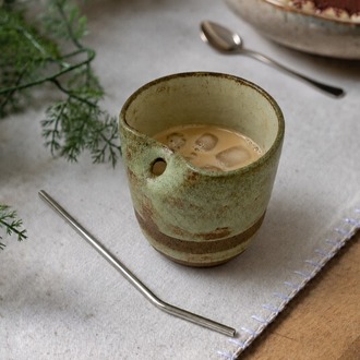 Pipetli Stoneware Bardak