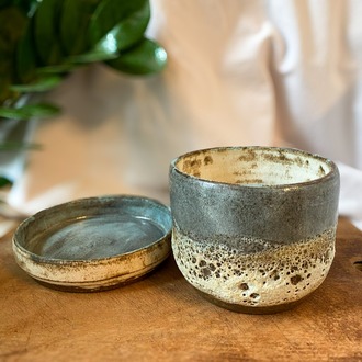 Stoneware Saksı & Tabak Seti