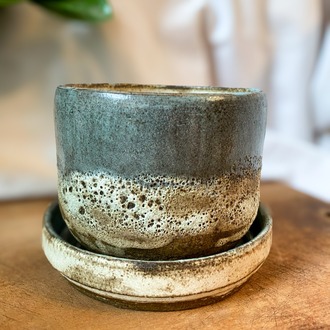 Stoneware Saksı & Tabak Seti