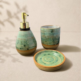 3'lü Stoneware Banyo Seti