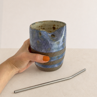 Pipetli Stoneware Bardak