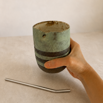 Pipetli Stoneware Bardak