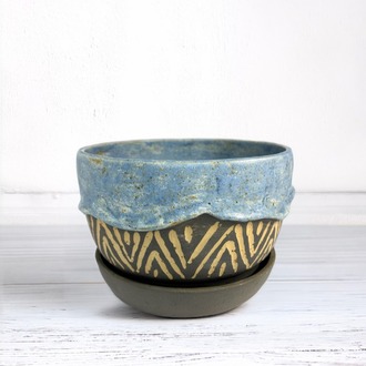 Stoneware Saksı + Tabak Seti