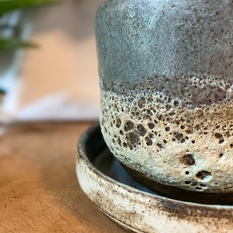 Stoneware Saksı & Tabak Seti