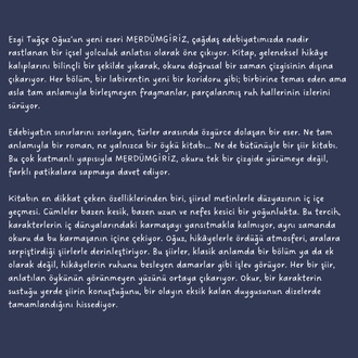 EZGİ TUĞÇE OĞUZ | MERDÜMGİRİZ | E-KİTAP 