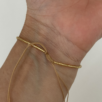Gold Tek Sıra İncili Miyuki Bileklik