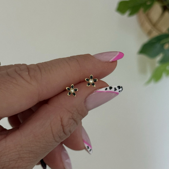 Xuping Mini Black Flower Küpe