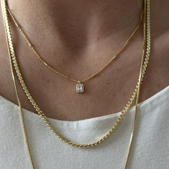 Altın Kaplama Mini Baget Choker Kolye