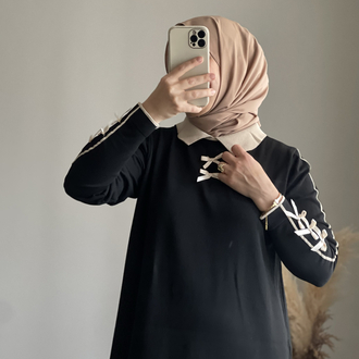 Siyah Merserize Triko Elbise