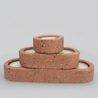 3'lü Kavrengi Terrazzo Mumluk