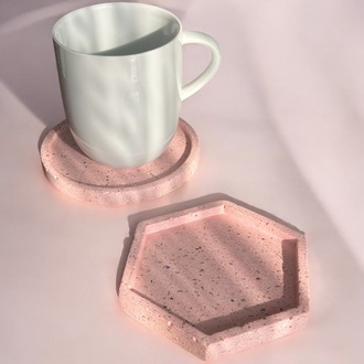 Form – 2’li Beton Bardak Altlığı Seti | Şeker Pembe