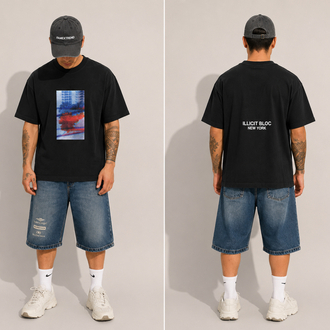 Baskılı Siyah Tshirt