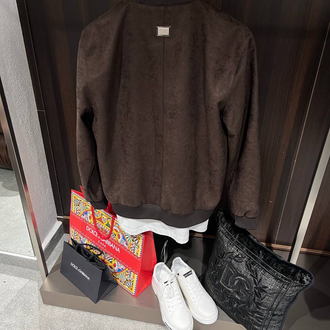 Dolce&Gabbana Kahve Bomber Suet Ceket