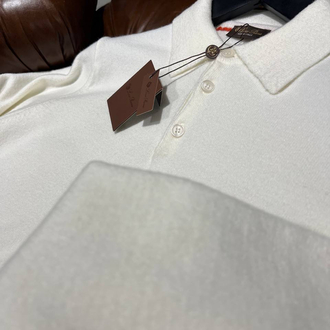 Loro Piana Yün Beyaz Polo Yaka 
