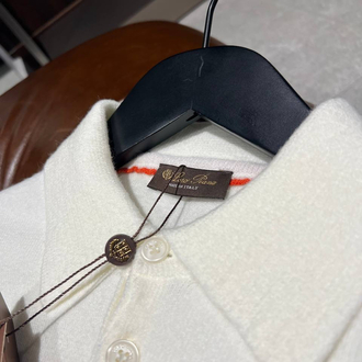 Loro Piana Yün Beyaz Polo Yaka 