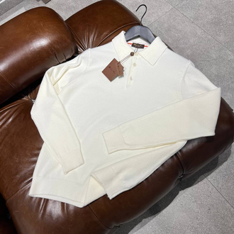 Loro Piana Yün Beyaz Polo Yaka 
