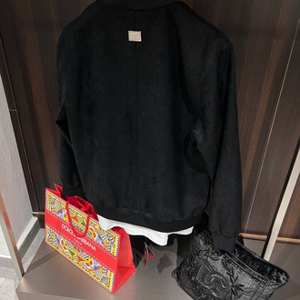 Dolce&Gabbana Siyah Bomber Suet Ceket
