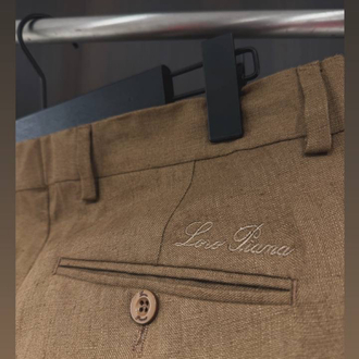 Loro Piana Kahve Keten Şort