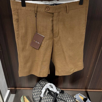 Loro Piana Kahve Keten Şort