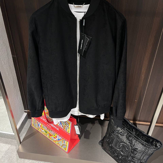 Dolce&Gabbana Siyah Bomber Suet Ceket
