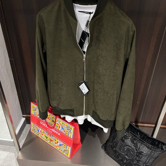 Dolce&Gabbana Haki Bomber Suet Ceket